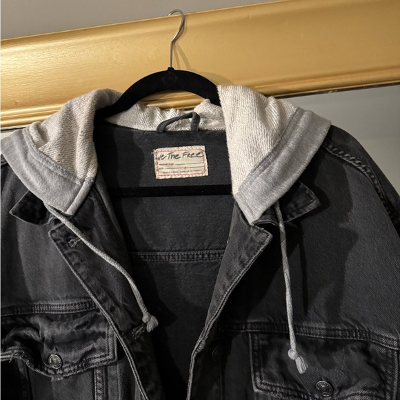 Free People Oversized Hooded Denim Jacket - Picture 3 of 14